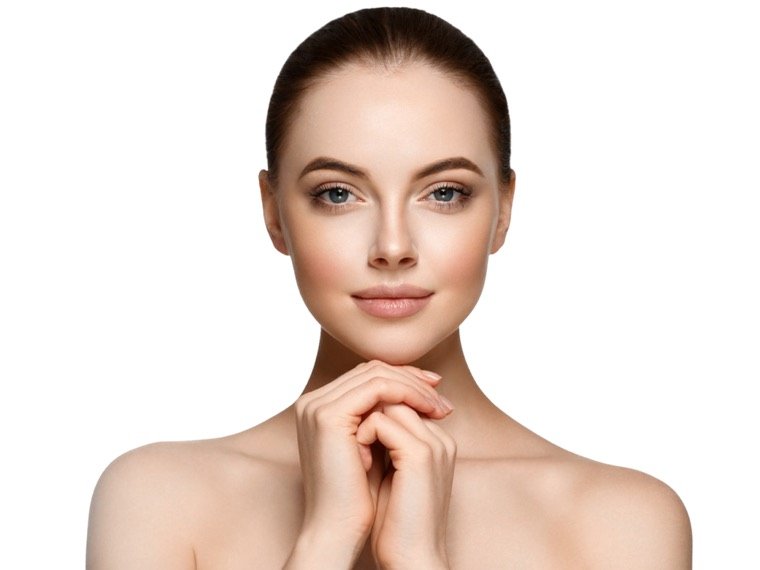 Clear facial skin after acne treatment